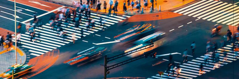 busy crosswalk 